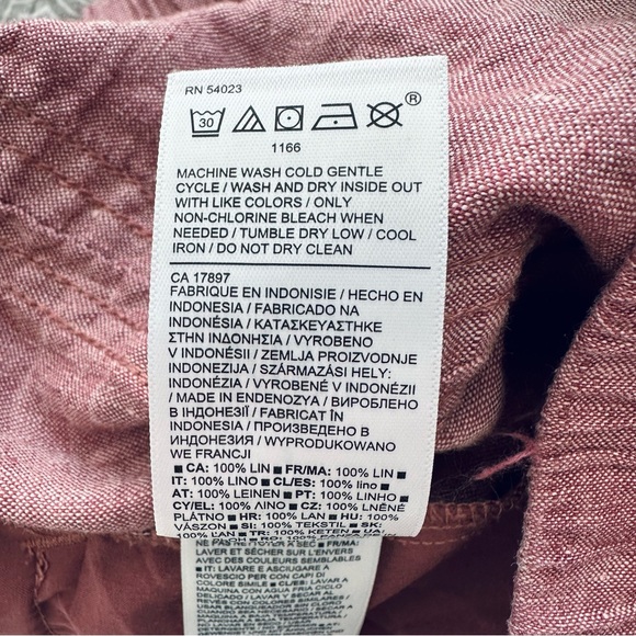 Athleta Cabo 100% Linen Wide Leg Pants Tawny Rose Pink Size 2 - Picture 14 of 14